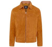 Retro Classic Suede Leather Harrington Biker Jacket - Bryne Infinity Leather Tan L