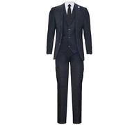 Men's Classic 3 Piece Charcoal Grey Herringbone Authentic 1920s Blinders Tailored Tweed Suit 42/36W