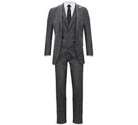 Men's Classic 3 Piece Grey Herringbone Authentic 1920s Blinders Tailored Tweed Suit 50/44W