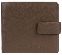 Men's Classic Bifold Pebble Grain Leather Wallet with RFID Protection and Coin Purse by Dents, Chocolate, 10 x 11cm, Classic
