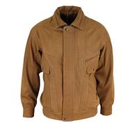 Mens Classic Bomber Black Nubuck Washed Brown Tan Real Leather Jacket - tan 5XL