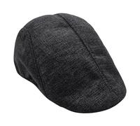 Men's Classic British Cap, Linen Retro Style, Perfect for Everyday Wear (Black)