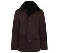 Men's Classic Brown Real Sheepskin Shearling Suede Leather Coat Jacket