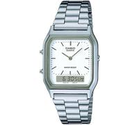 Mens Classic Combi Watch Silver with White Dial - AQ-230A-7DMQYES