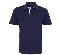Mens Classic Contrast Polo Shirt Short Sleeve Casual Work Plain Asquith & Fox