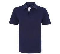 Mens Classic Contrast Polo Shirt Short Sleeve Casual Work Plain Asquith & Fox