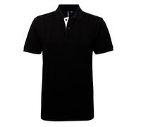 Mens Classic Contrast Polo Shirt Short Sleeve Casual Work Plain Asquith & Fox