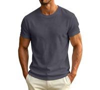 Men's Classic Cotton T-Shirt Relaxed Fit All Season Tees, Breathable Crew Neck Lightweight Tops Plain Tees Suitable for Sports, Gym and Daily Casual Looks Dark Gray