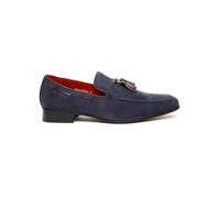 Mens Classic Faux Suede & Leather Tassel Loafers Retro Smart Casual Slip on Shoes [Jersey-Navy-Suede, UK/US 10 EU 44]