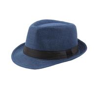 Men's Classic Fedora Hat Black Banded Short Brim Summer Sun Hat Gang Cosplay Party Costume Accessory Black White Fedora Hat for Men Band 1920s Gang Hat S