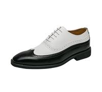 Men's Classic Formal Business Dress Oxford Pointed Small Leather Shoes, Fashion Breathable Lightweight Soft Cushion Bottom Comfortable Casual Leather Shoes White
