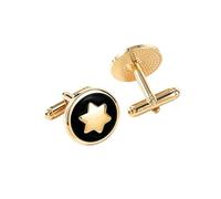 Men's Classic Gold Hexagonal Star Cufflinks, Luxury Shirt Cuff Links