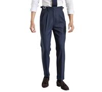 Men's Classic Gurkha Naples Italian Style Pants Dress Pants, Blue, 36W x 32L