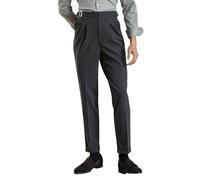Men's Classic Gurkha Naples Italian Style Pants Dress Pants, Grey, 34W x 31L