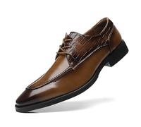 Men's Classic Lace Up Derby Shoes - Smart & Comfortable for Formal, Casual & Work Wear, Brown, 10.5 UK