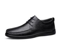 Mens Classic Lace-up Genuine Leather Formal Oxford Shoes Fashion Wedding Suit Tuxedo Dress Shoes for Men (Black,7)