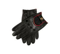 Men's Classic Leather Driving Gloves - BLACK/BERRY / XS