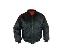 Mens Classic MA1 Military Pilot Flyer Bomber Jacket Reversible with Heavy Duty METAL ZIP Ideal for Security Workwear Doorman Sizes S-3XL Black Navy Olive ARMY Coat with ORANGE lining Biker