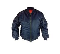 Mens Classic MA1 Military Pilot Flyer Bomber Jacket Reversible with Heavy Duty METAL ZIP Ideal for Security Workwear Doorman Sizes S-3XL Black Navy Olive ARMY Coat with ORANGE lining Biker