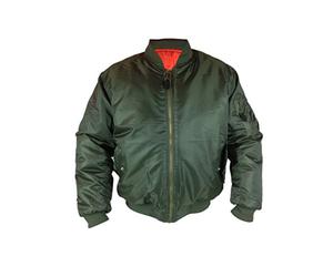 Mens Classic MA1 Military Pilot Flyer Bomber Jacket Reversible with Heavy Duty METAL ZIP Ideal for Security Workwear Doorman Sizes S-3XL Black Navy Olive ARMY Coat with ORANGE lining Biker