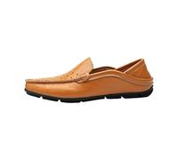 Men's Classic Moccasins Flat Slippers Breathable Loafers - Soft Sole Non-Slip Leather Shoes Driving Shoes - Plain Low Shoes Business Shoes Large Size Casual Shoes Comfort Shoes, brown, 9