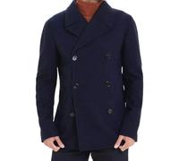 Men's Classic Navy Blue Wool Peacoat, Double Breasted Reefer Jacket, Formal Work Wear, 2XL, 46" - 48" Chest