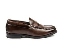Men's Classic Penny Loafers PU Leather Slip-On Dress Shoes - Brown 12