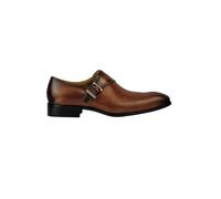 Mens Classic Polished Real Leather Single Monk Shoes Buckle Strap Slip on Smart Work Dress Loafer