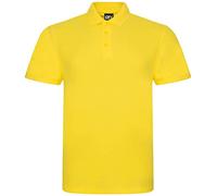 Mens Classic Polo Shirt Short Sleeve Plain Tee Top Casual Work Sports Tough for Gardening and Building Workwear Great Christmas Birthday Gift for Any Builder, Electrician (Yellow, Small)
