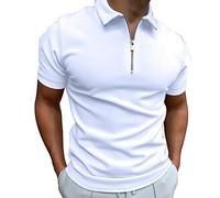 Men's Classic Polo Solid Short Sleeve Lapel Collar Timeless Top Soft Lightweight All Season Casual Wear White XXL
