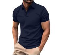 Men's Classic Polos Shirts Short Sleeve Button Basic T-Shirt Casual Fit Lightweight Tops Tactical Golf T Shirt Athletic Collared Summer Shirts Airport Beach Vacation Clothes