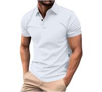 Men's Classic Polos Shirts Short Sleeve Button Basic T-Shirt Casual Fit Lightweight Tops Tactical Golf T Shirt Athletic Collared Summer Shirts Airport Beach Vacation Clothes