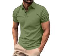 Men's Classic Polos Shirts Short Sleeve Button Basic T-Shirt Casual Fit Lightweight Tops Tactical Golf T Shirt Athletic Collared Summer Shirts Airport Beach Vacation Clothes