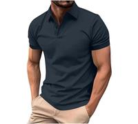 Men's Classic Polos Shirts Short Sleeve Button Basic T-Shirt Casual Fit Lightweight Tops Tactical Golf T Shirt Athletic Collared Summer Shirts Airport Beach Vacation Clothes