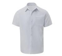 Men's Classic Shirts Short Sleeve Workout Casual Shirt Regular Fit Button Down Shirts (White, M)