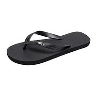 Men's Classic Slim Flip Flops Lightweight Rubber Beach Thongs with Comfortable Thin Straps for Poolside and Summer Spa Black 6.0