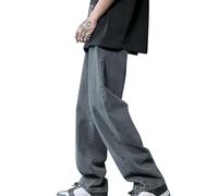 Mens Classic Straight Leg Regular Fit Wash & Mid Stone Wash Denim Jeans Stylish Y2K Jeans Four Seasons Casual Trousers Baggy Jeans Walking Hiking Trousers Streetwear Wide Leg Denim Pants S-3Xl