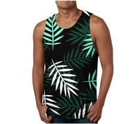 Men's Classic Tank Top Clearance Men Holiday Hawaiian Vest Sleeveless Athletic Tshirt Lightweight Vests Gym Muscle Tee Fitness Workout T-Shirts Summer Tank Tops Sports T Shirt