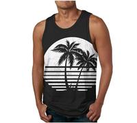 Men's Classic Tank Top Clearance Men Holiday Hawaiian Vest Sleeveless Athletic Tshirt Lightweight Vests Gym Muscle Tee Fitness Workout T-Shirts Summer Tank Tops Sports T Shirt