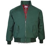 Mens Classic Vintage 1970'S Bomber Harrington Retro Trendy TOP Scooter Jacket (S, Green)