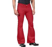 Mens Classic Vintage 70s Bell Bottom Trousers Casual Business Office Work Suit Pants Relaxed Fit Comfort Stretch Flared Leg Disco Theme Party Flared Bootcut Yoga Palazzo Pants Trousers