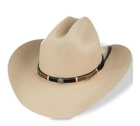 Men's Classic Wool Western Cattleman Cowboy Hats for Men Women - Made from Stiff Wool, Authentic Rancher Style Felt Cowboy Hat for Outdoor Work and Leisure (UK, Alpha, M, Standard, Tan)