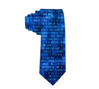Men's Classic Woven Business Tie Silk Necktie Programmer Binary Computer Code Digital Data View Technology Neck Ties