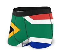 Men's Classics Boxer Brief Flag of South Africa Novelty Boxer Shorts Print Underwear Stretch Boxer Trunk with Pouch Black