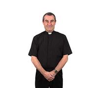 Men's Clergy Shirt - Tab Collar Short Sleeve, Black, 17