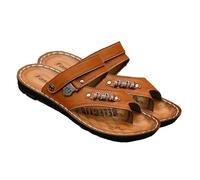 Men's Clip Toe Sandals Shoes, Outdoor Open Toe Adjustable the Heel Strap Non-slip Beach Hiking Sandals for Men, Bunion Corrector Flat Work-Use Shoes, for Walking Around Town, Running(Yellow,6 UK)