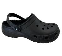 Mens Clogs Fur Lined Slip ON Cosy Garden House Slippers Mules Sandals Black