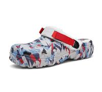 Men's Clogs Fur Lined Winter Mules Slip-On Non Slip Garden Shoes Indoor Outdoor House Walking Slippers Blue Fragments 45