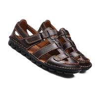 Men's Closed Toe Leather Sandals Fisherman Sandals