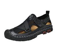 Men'S Closed-Toe Sandals Breathable Mesh Orthopedic Sports Sandal Comfortable Slip On Sandal With Arch Support Flexible Outdoor Casual Hiking Sandals Slip-Resistant Roman Shoes For Walking